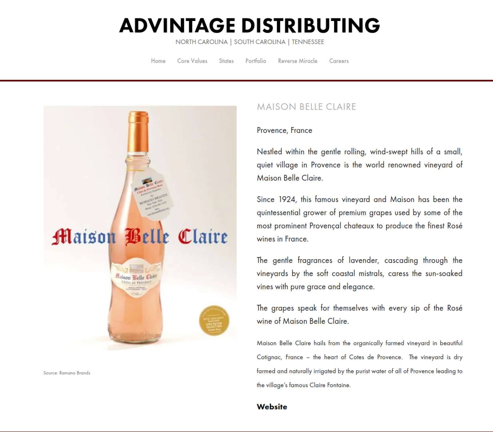 Maison Belle Claire Rose official website imagery
