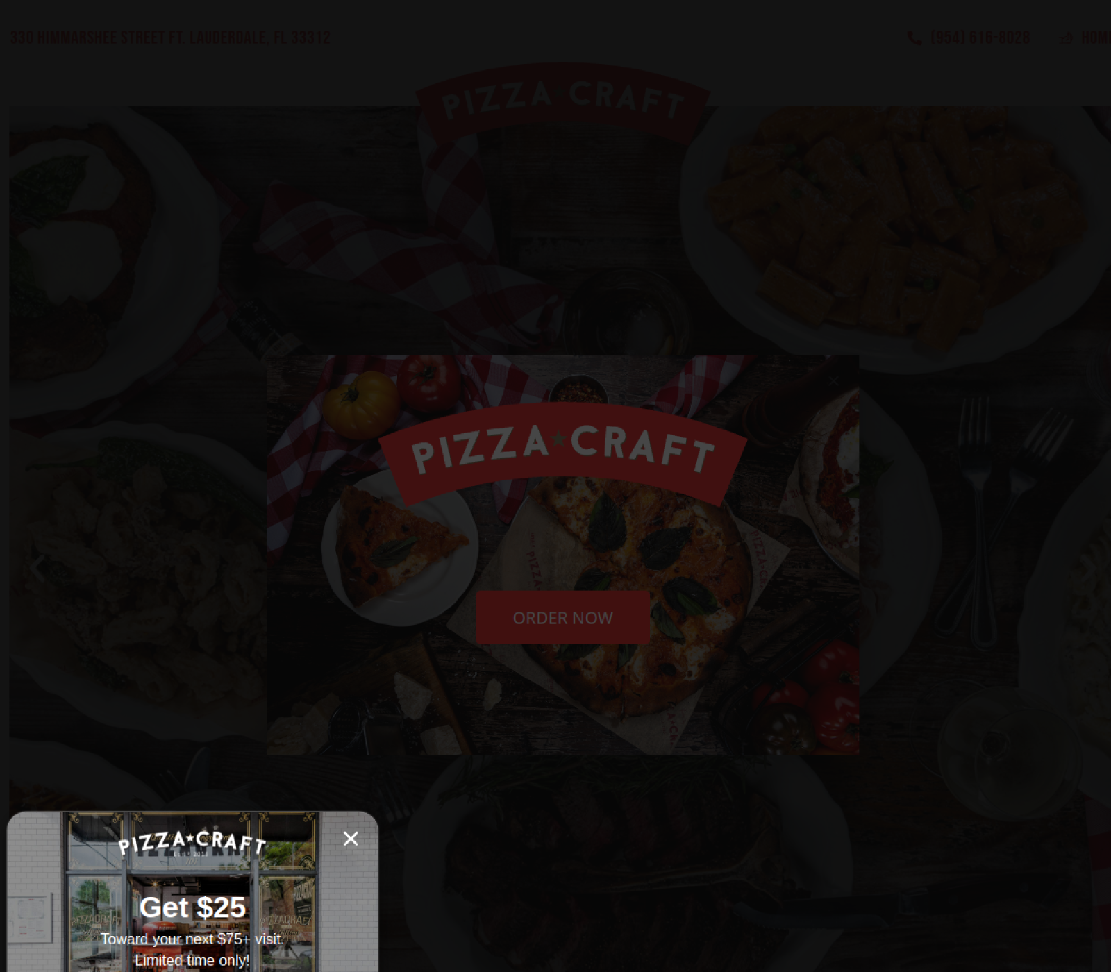 PizzaCraft Pizzeria official website imagery