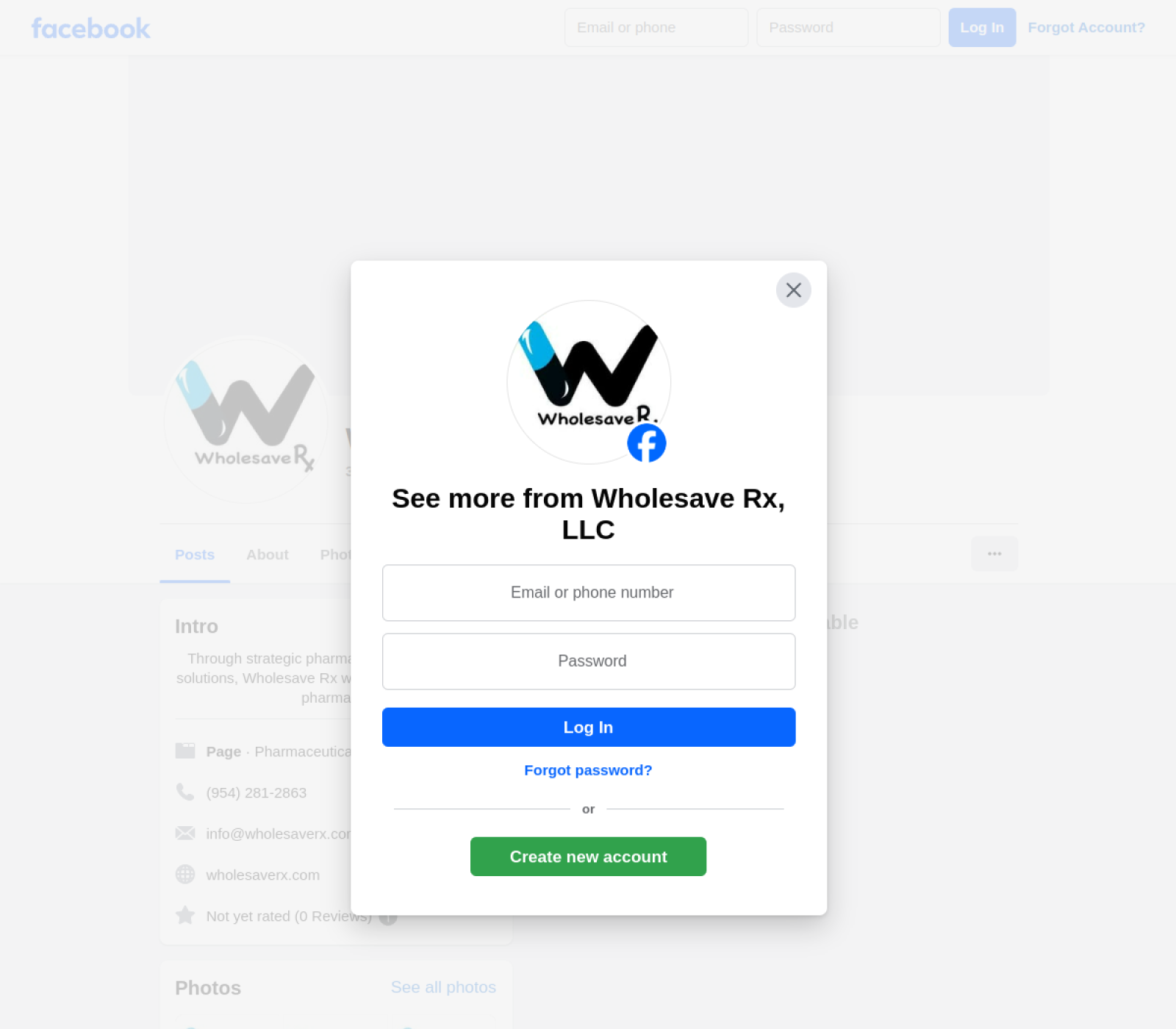 Wholesave RX official website imagery