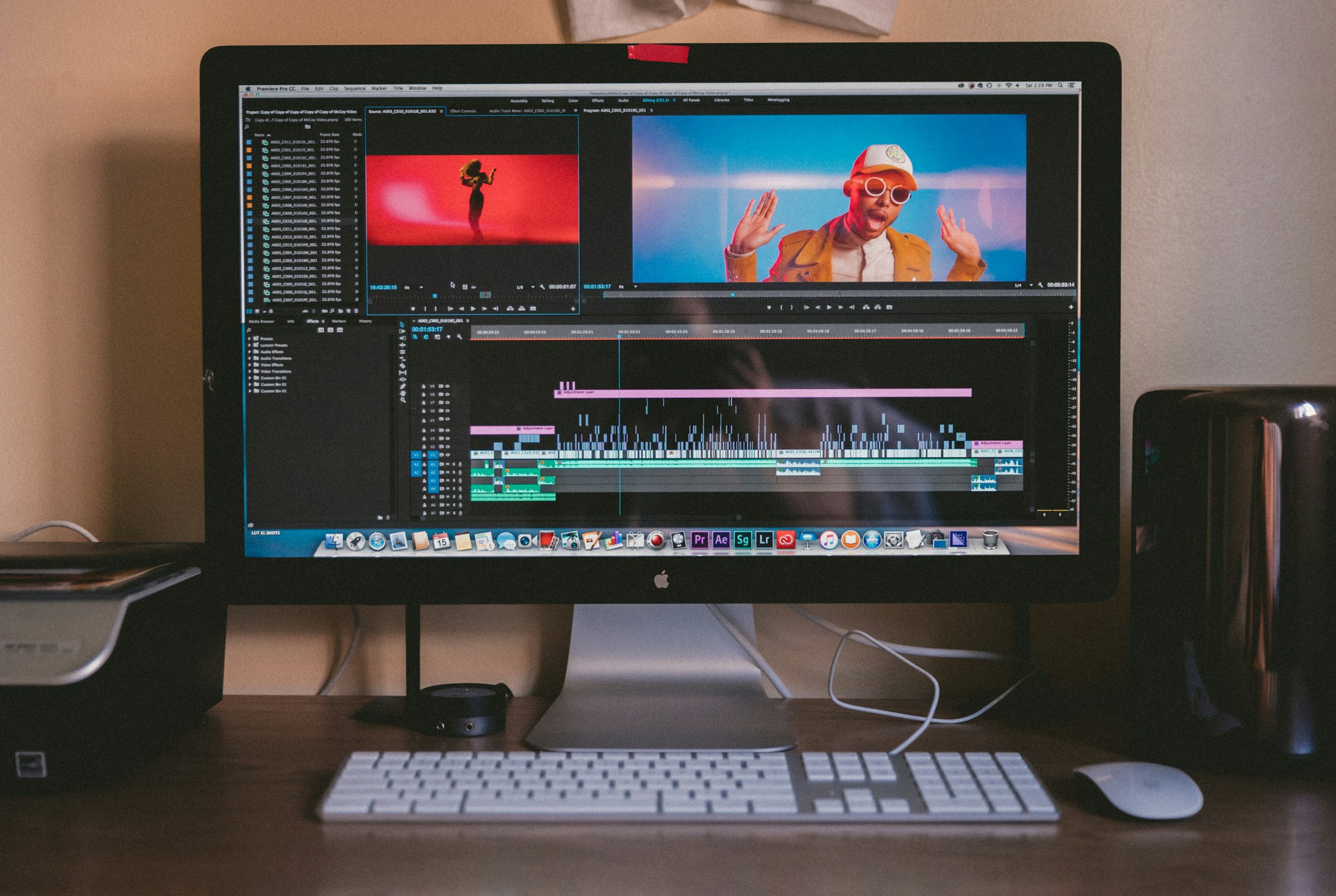 Professional cinema camera production setup