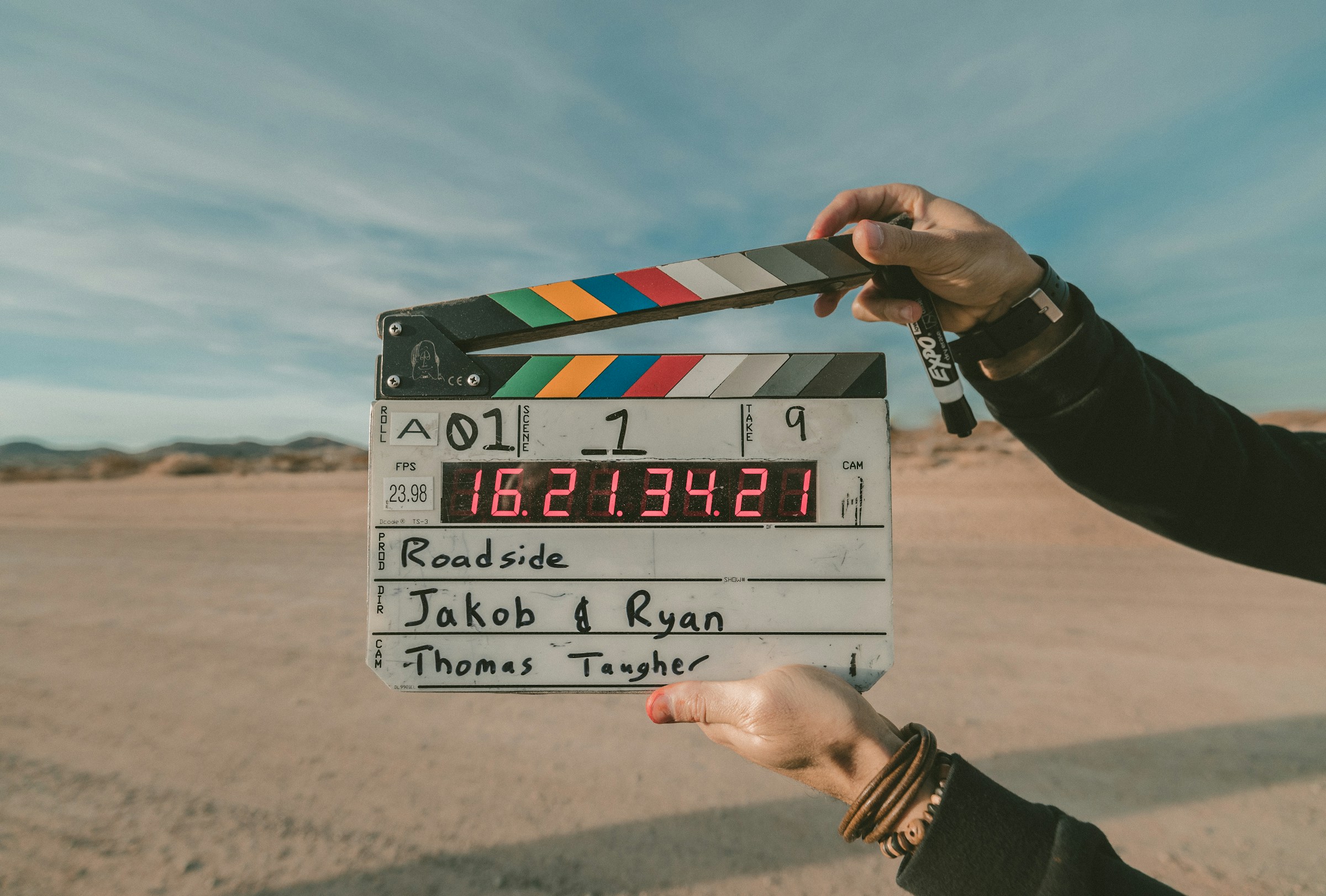 Cinema production team working on set