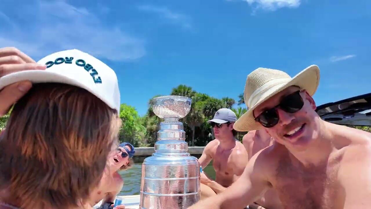 The Florida Panthers on a Solaris Power yacht